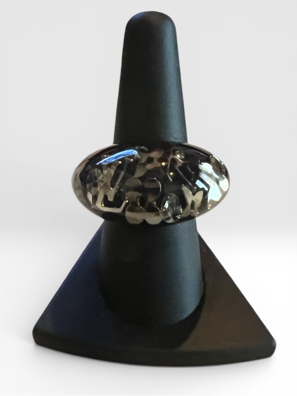 💙 Louis Vuitton Inclusion Resin Dome Ring – Blue/black 💙